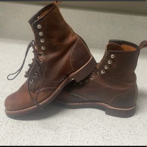 Red Wing Shoes Brown Lace Up Boots